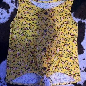 Floral Button-Down Tie-Front Top